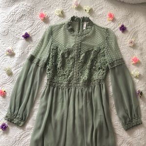 Vintage Lace Green Dress🍃